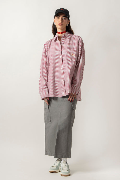 Camisa Stripe Hand Heart Kao Ivory/Red