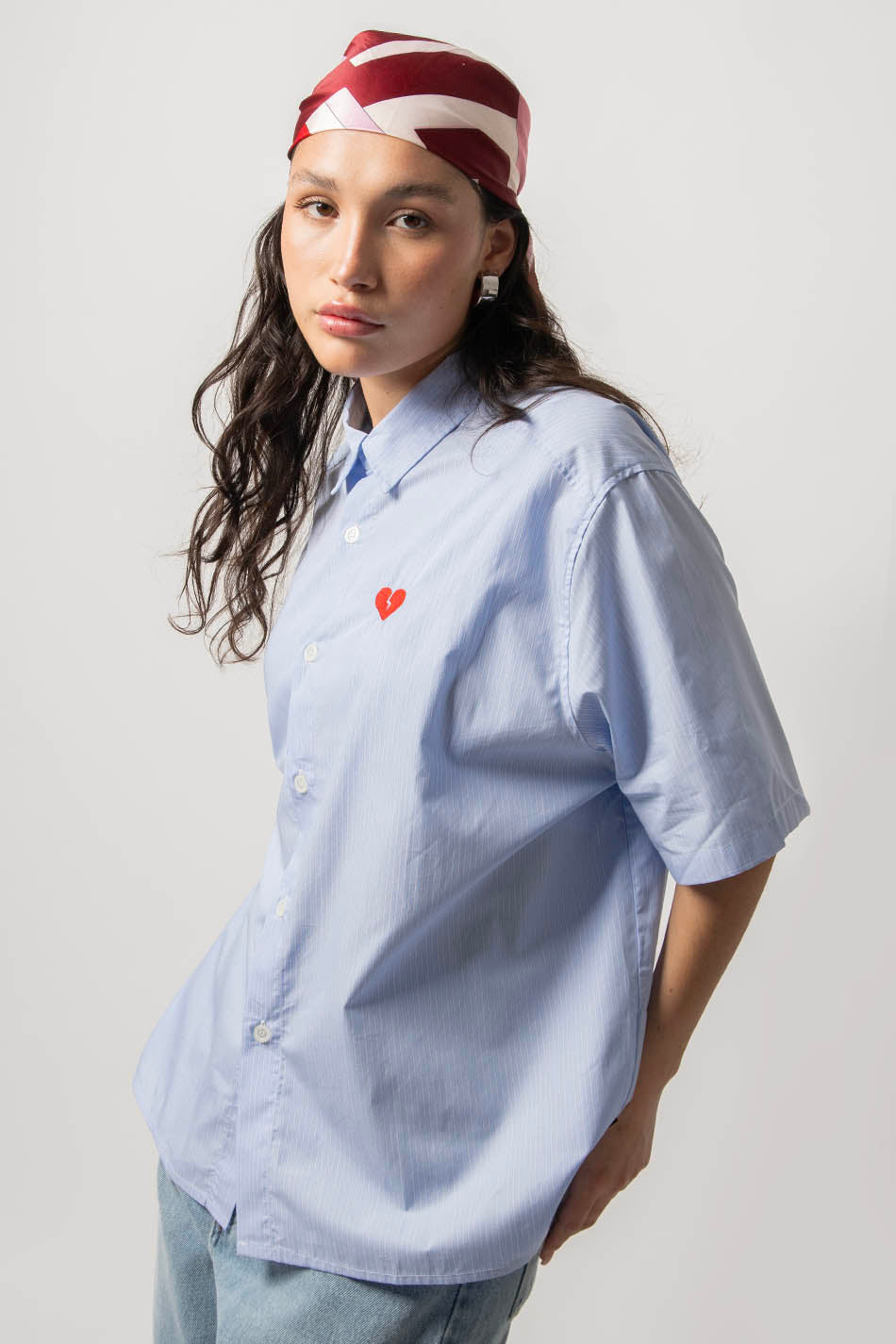 Loui Heart  Chemise Bleu/ Blanc