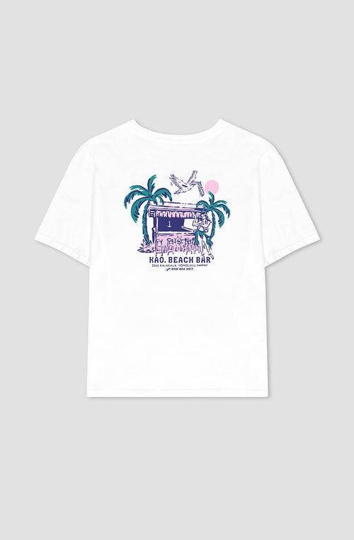 Tee-shirt Washed Beach Bar White