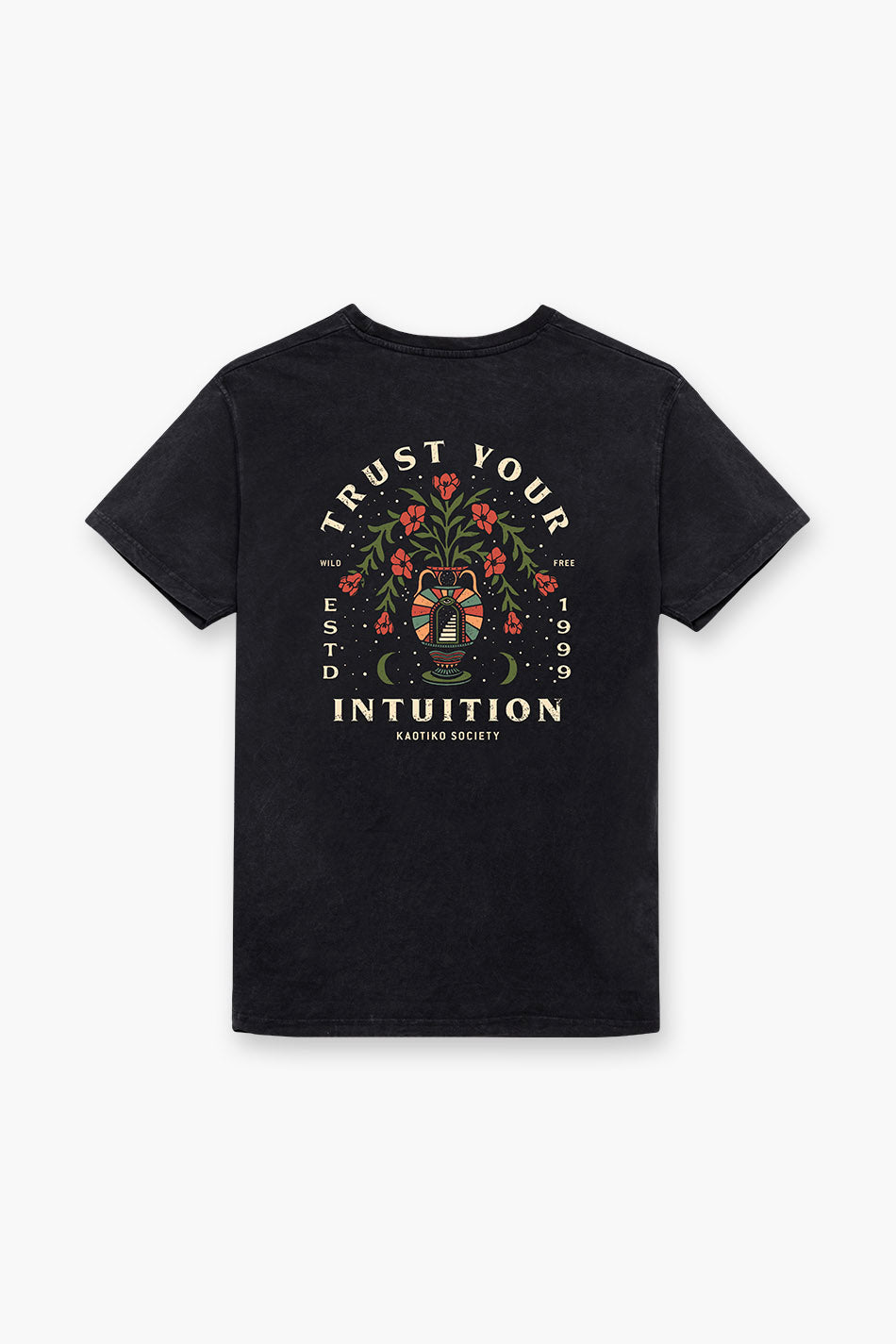 T-Shirt Washed Trust Your Intuition Black