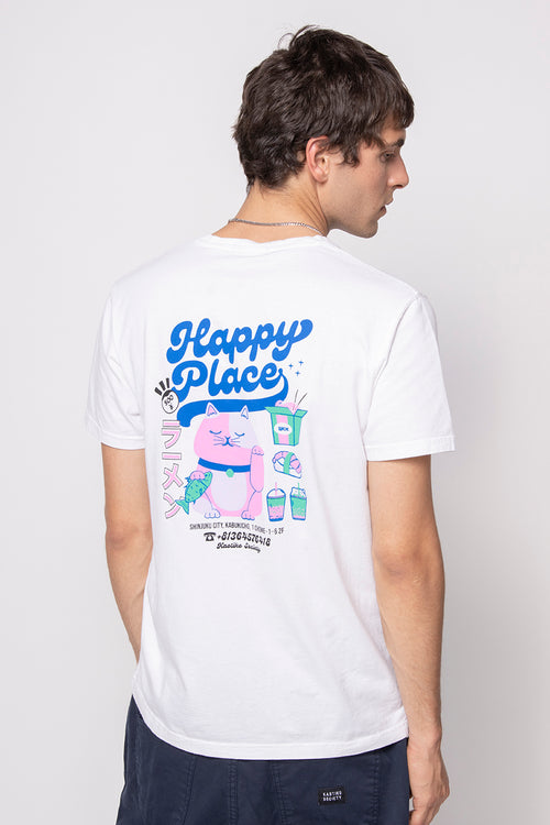 Washed Happy Place White T-shirt