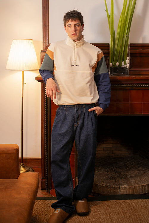 Arthur Ivory / Saffron / Navy Sweatshirt