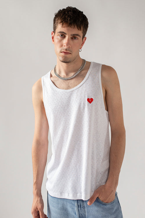 Tank Heart T-Shirt blanc