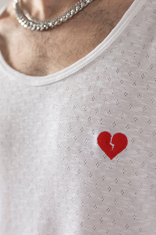 Tank Heart T-Shirt blanc