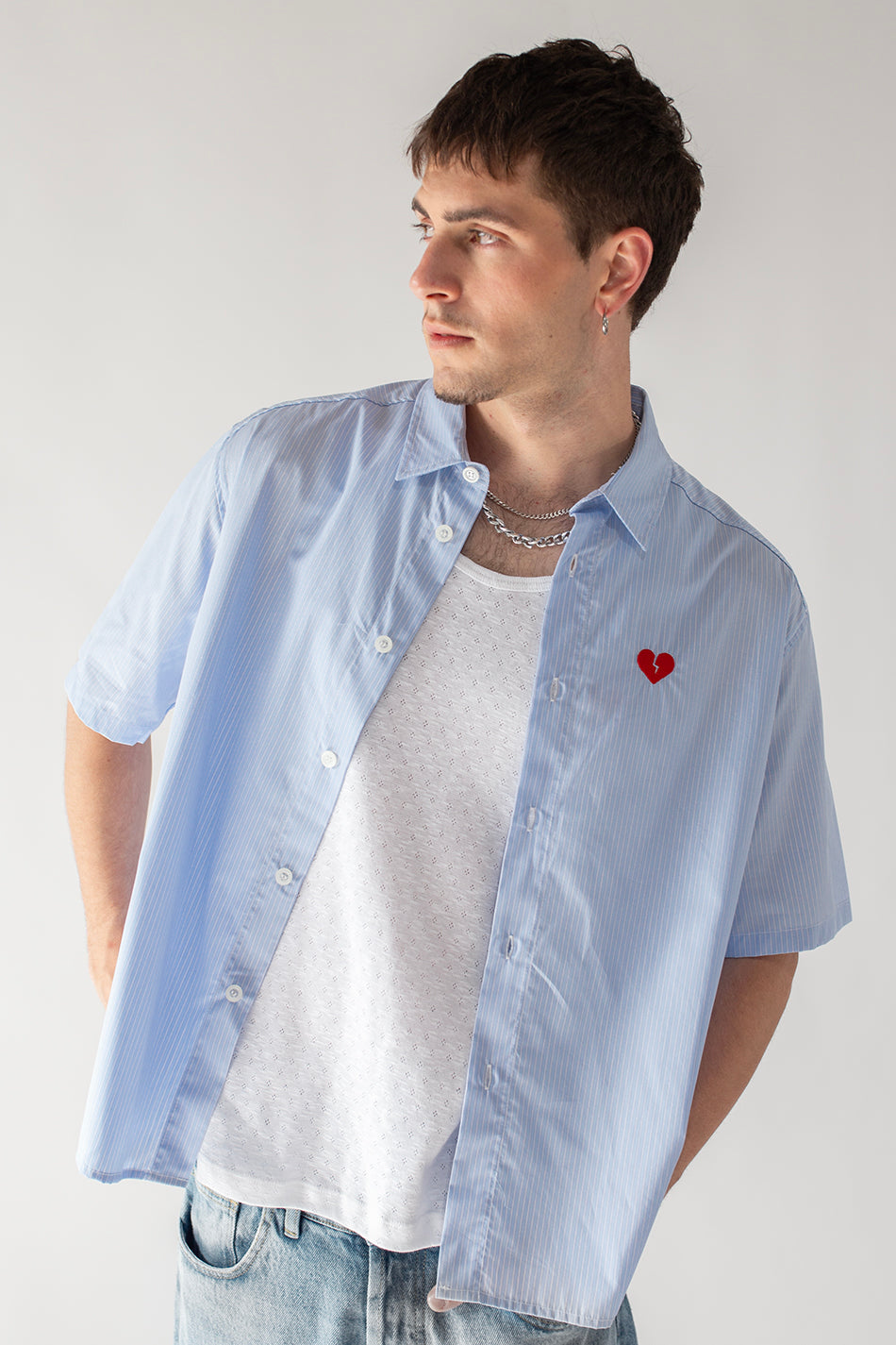 Loui Heart  Chemise Bleu/ Blanc