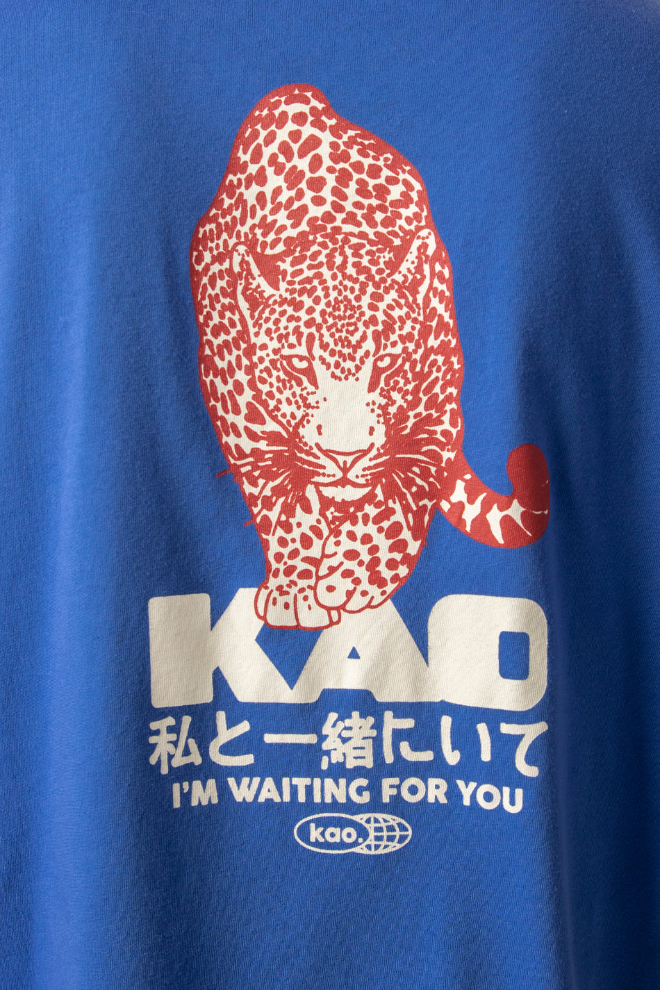 Kurzes „Waiting For You“-Royal-T-Shirt