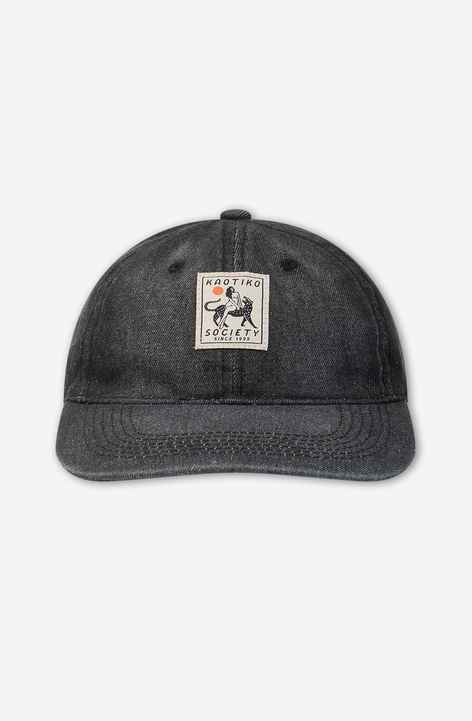 Casquette en denim noir pour femme tigrée