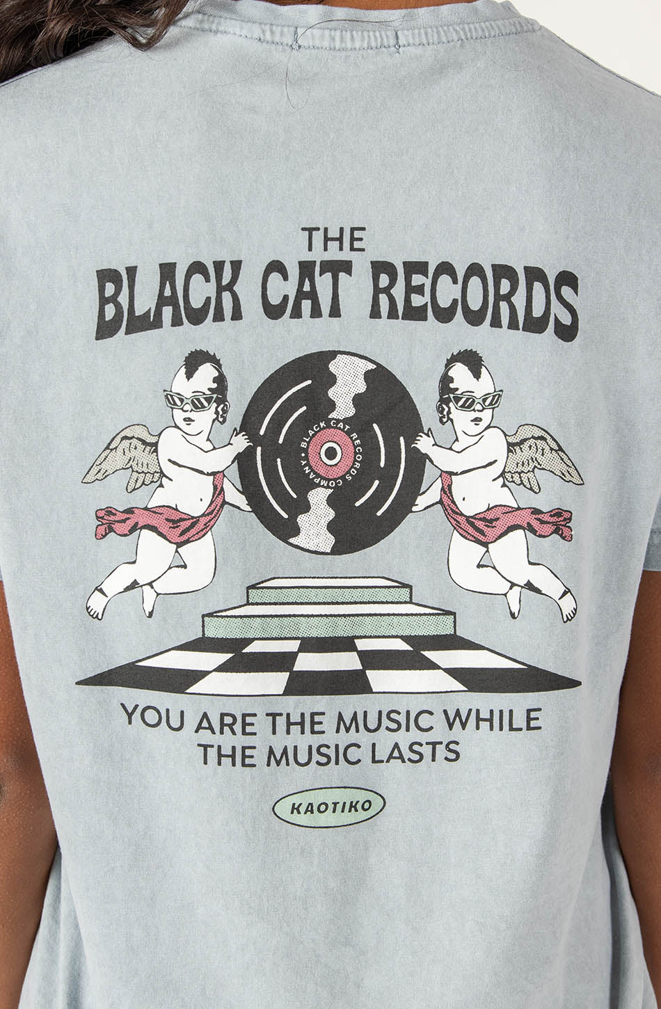 Washed The Black Cat Angels Steel T-shirt