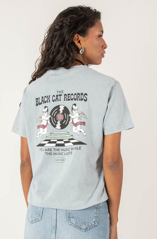 Washed The Black Cat Angels Steel T-shirt