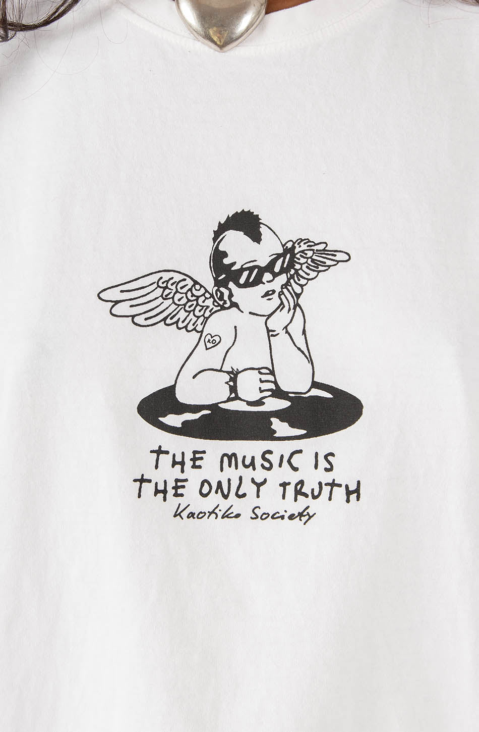 Washed Punk Angel White T-shirt