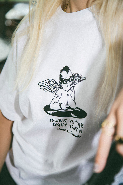 Washed Punk Angel White T-shirt