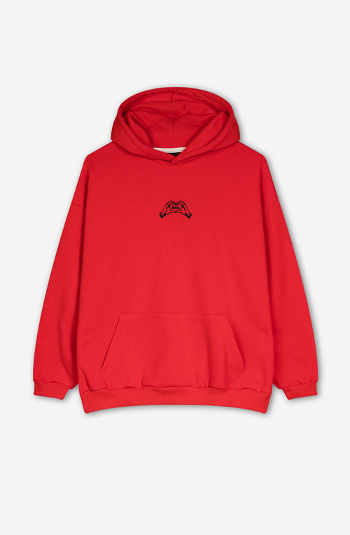 Sweatshirt Heart Hand Kao Red