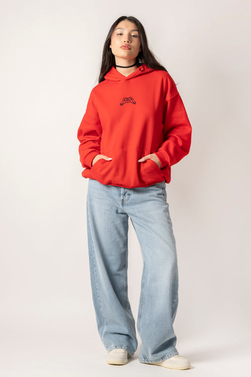 Sweatshirt Heart Hand Kao Red