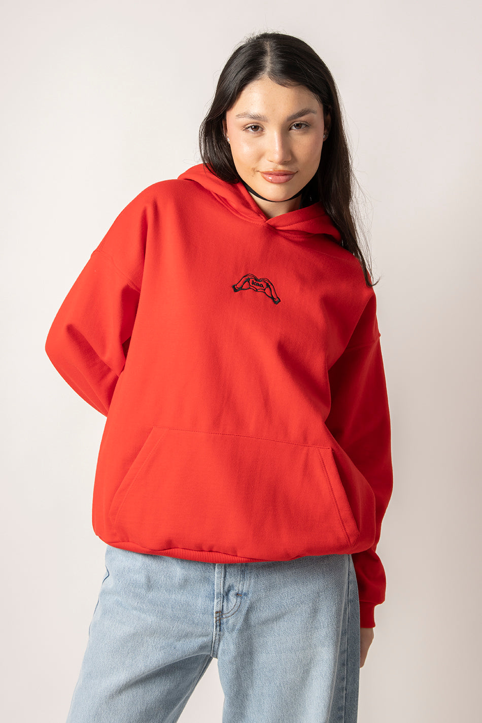 Sweatshirt Heart Hand Kao Red