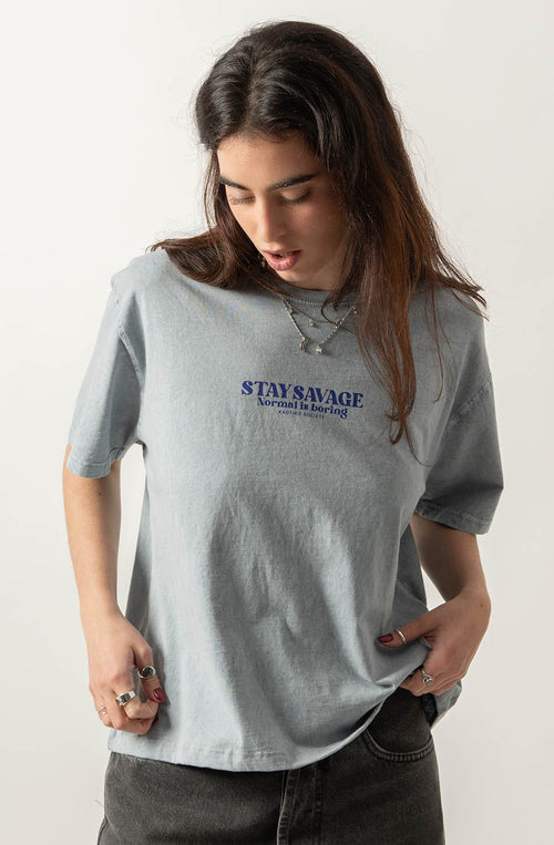 T-shirt Washed Stay Savage Steel 