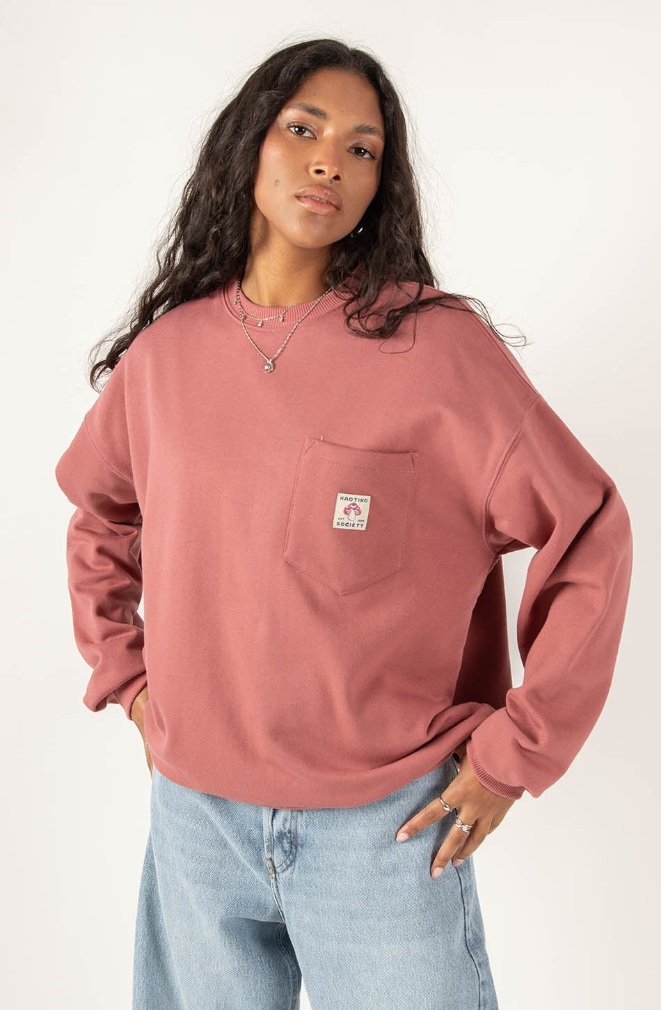 Pocket Mushroom Society Burgundy Sweatshirt