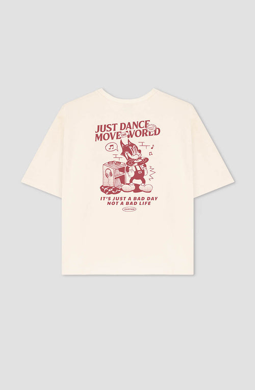 Just Dance Cat Music Organic Cotton Ivory T-shirt