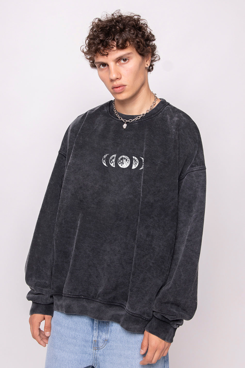 Washed Hand Space Black Sweatshirt