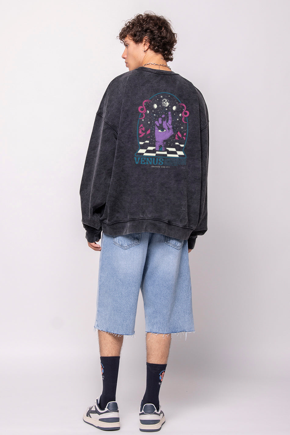 Washed Hand Space Black Sweatshirt