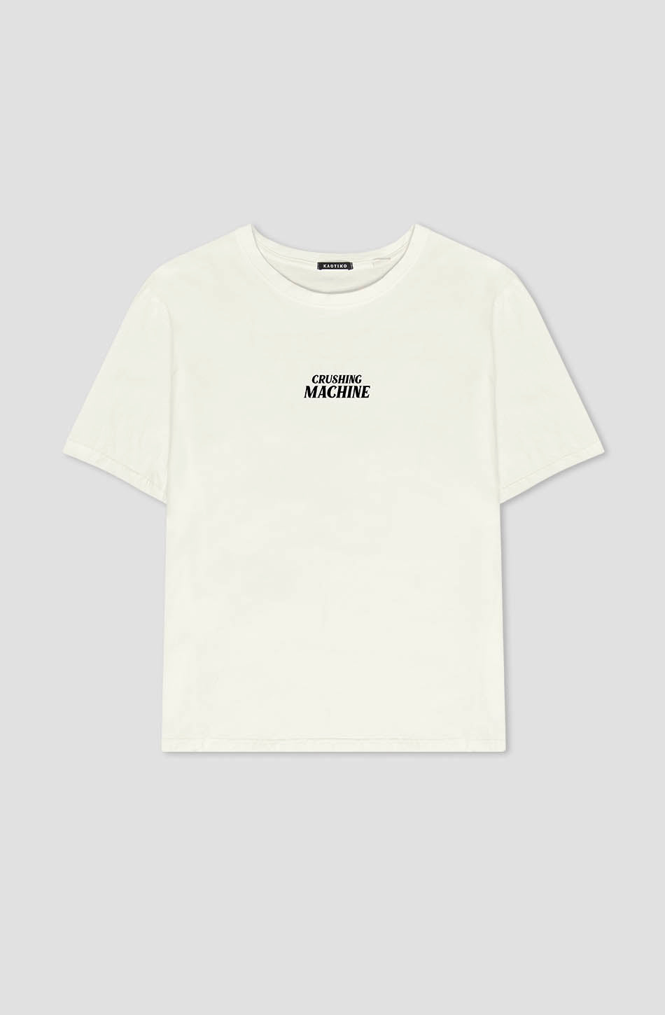 Washed Crushing Machine Ivory T-Shirt