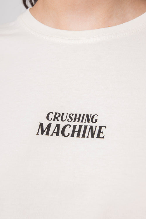 Washed Crushing Machine Ivory T-Shirt