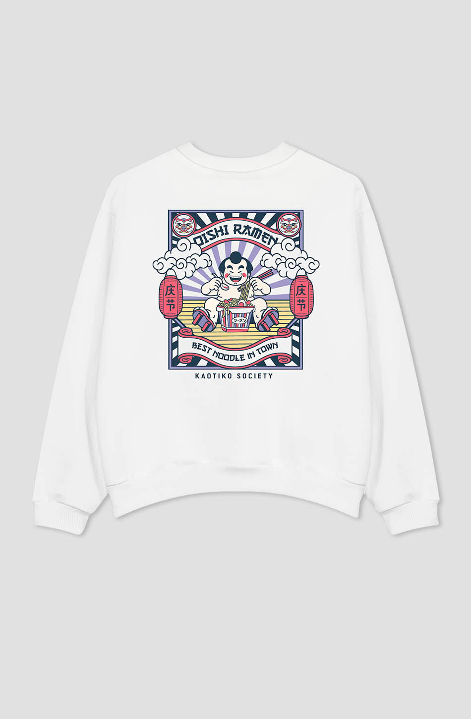 Sweat en coton biologique Oishi Ramen White