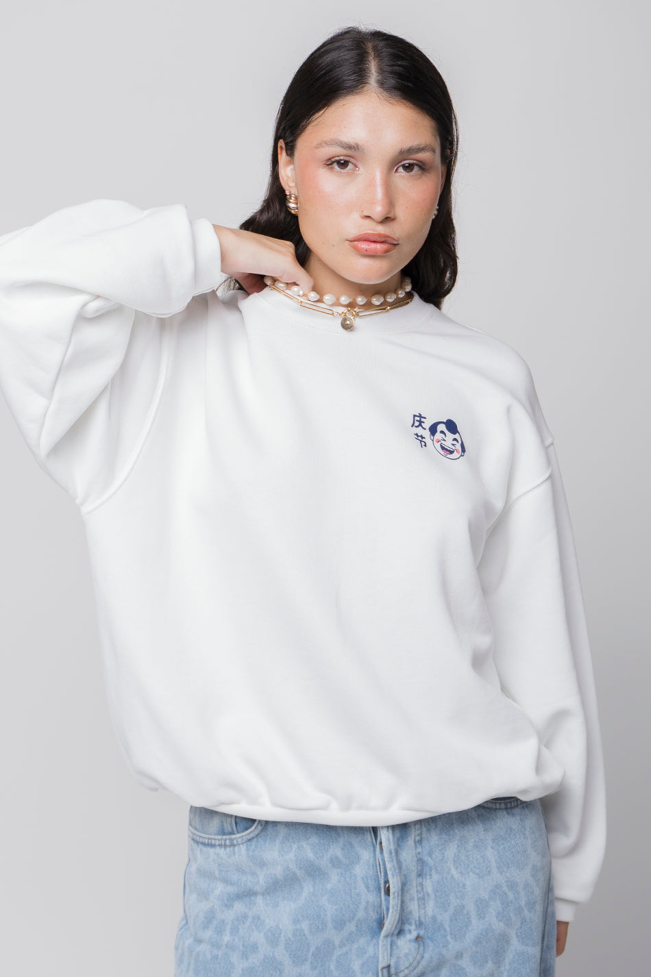 Sweat en coton biologique Oishi Ramen White