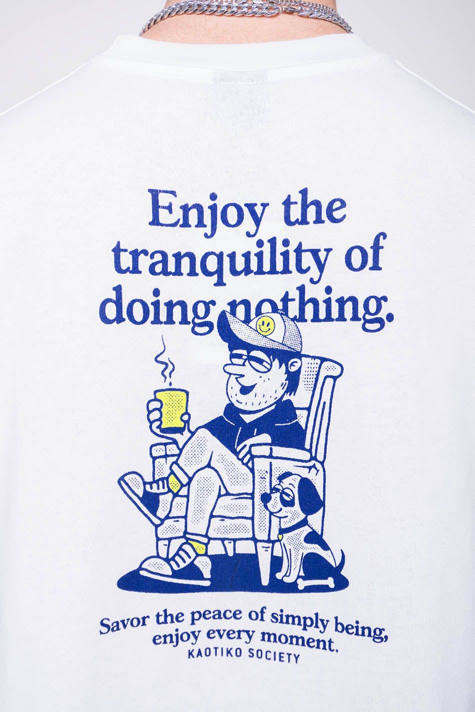 Doing Nothing Organic Cotton White T-Shirt