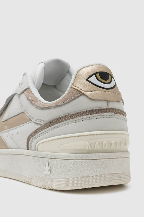 Kaotiko Boston Paspelierte Metallgold-Sneaker