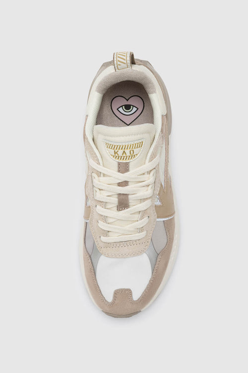 Kaotiko Detroit Gold White Sneakers - Gold