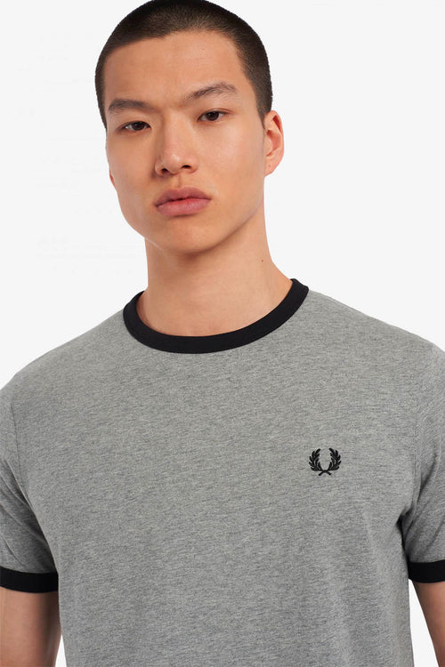 T-shirt Fred Perry Ringer gris/noir