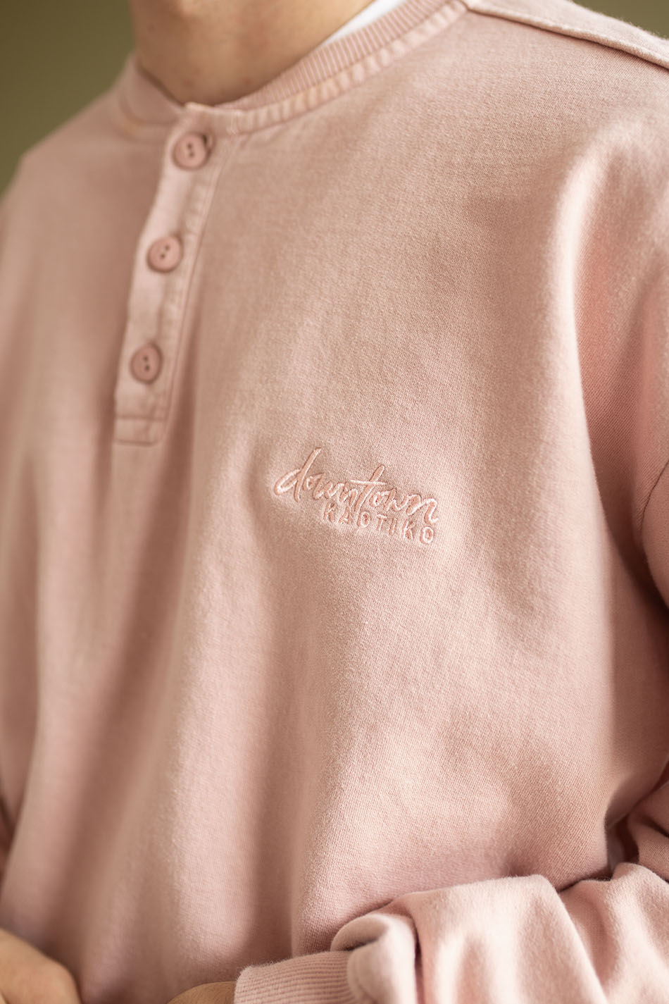 Sweatshirt Helmer Washed Rose Pâle