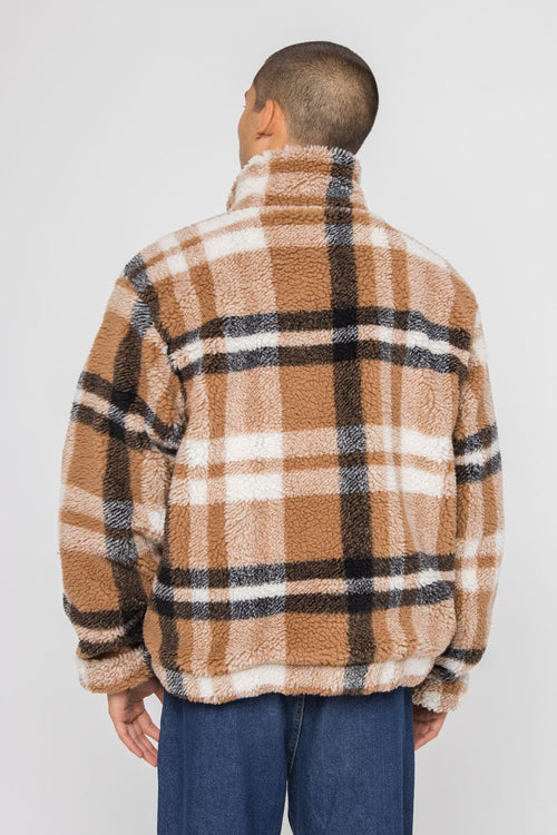 Brown Check Sherpa Jacket