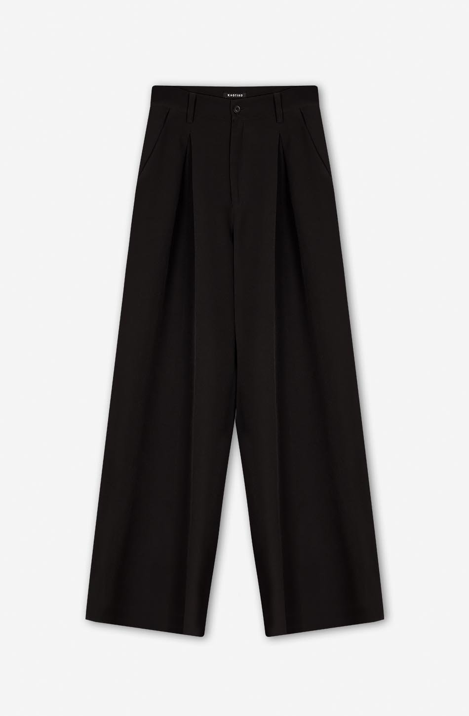 Pantalon Jambes Larges Pinces Black