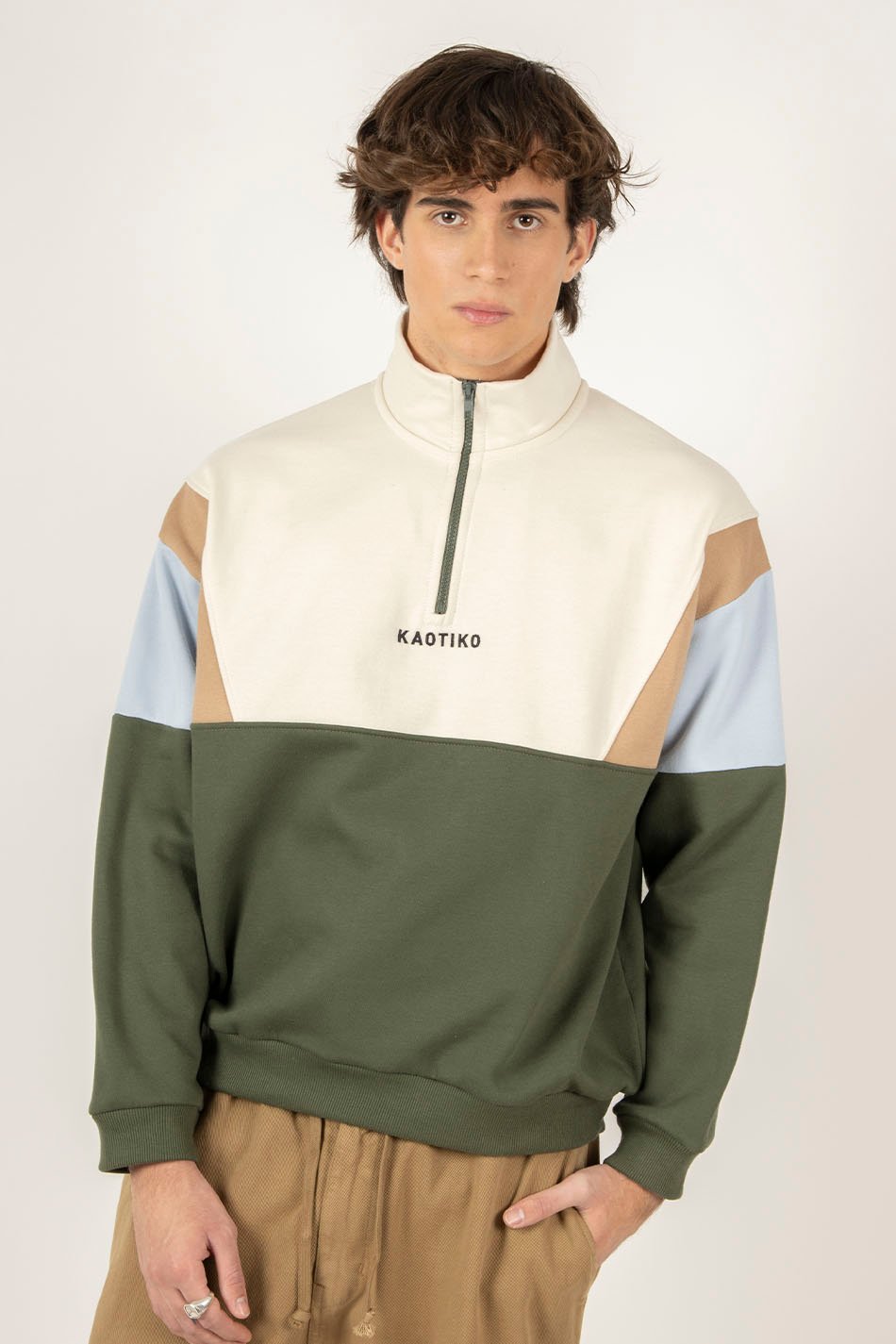 Sweat-shirt Arthur Army / Bone/ Sand/ Baby Blue