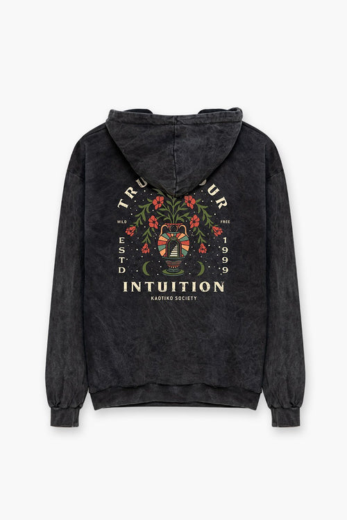Sweat-shirt Washed Trust Your Intuition Black