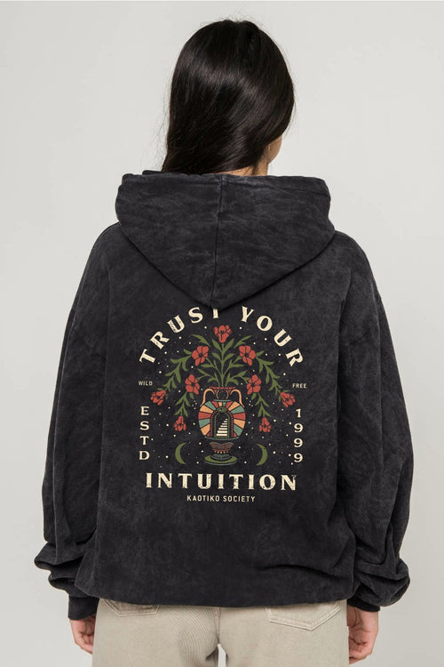 Black Trust Your Intuition Washed Sweatshirt