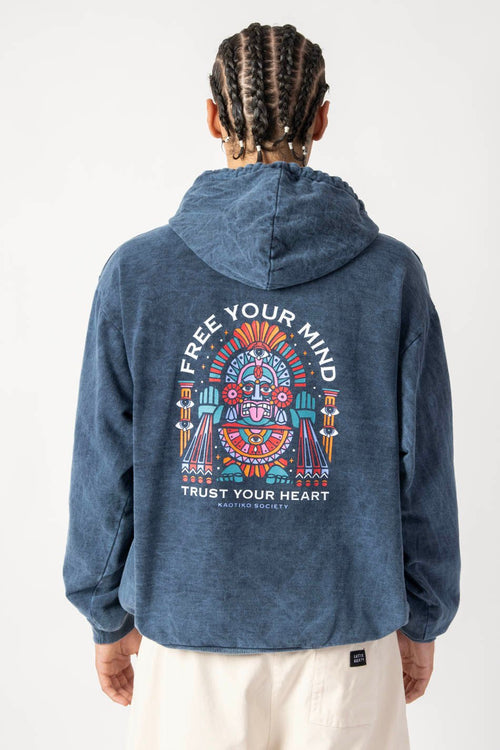 Sweat-shirt Washed Free Your Mind Navy