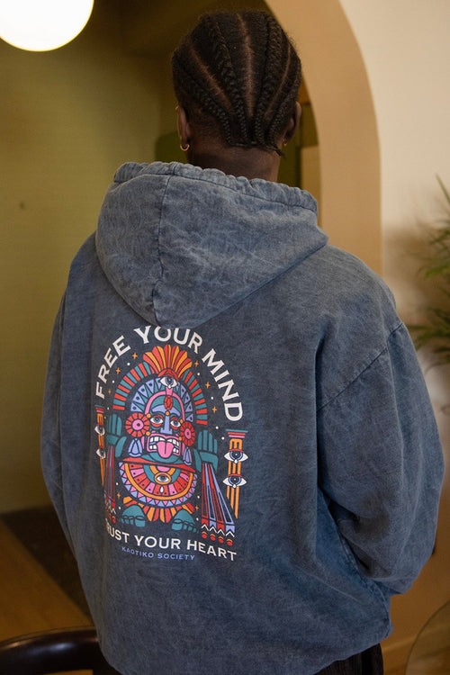 Sudadera Washed Free Your Mind Navy