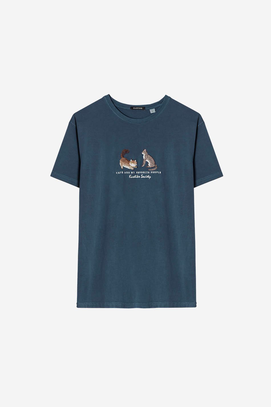 T-shirt Washed Cats Bleu marine