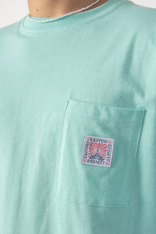 Tee-shirt Pocket Flower Society Sea Green