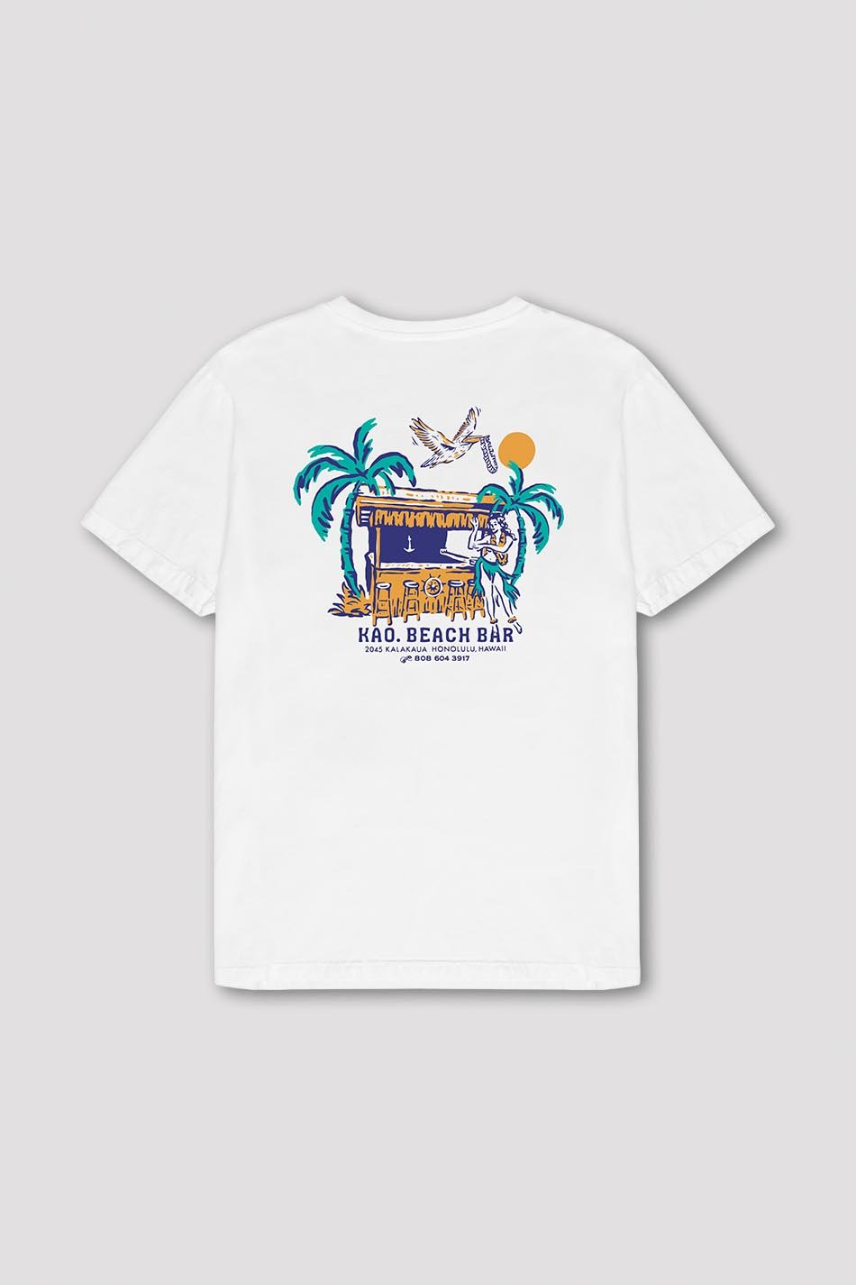 Tee-shirt Washed Beach Bar White