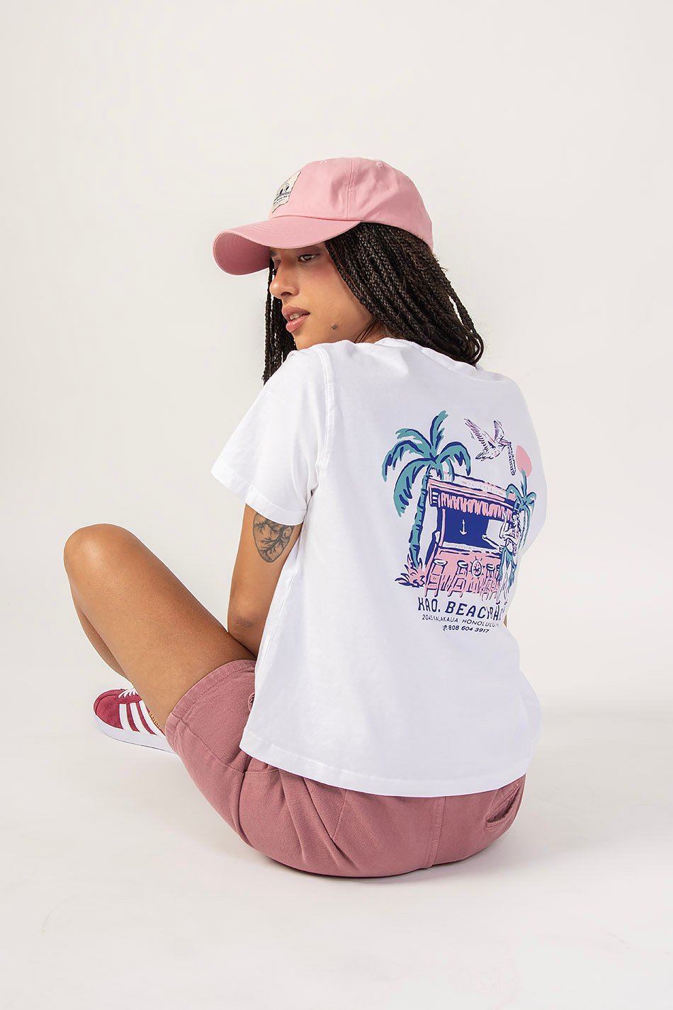 Washed Beach Bar White T-Shirt