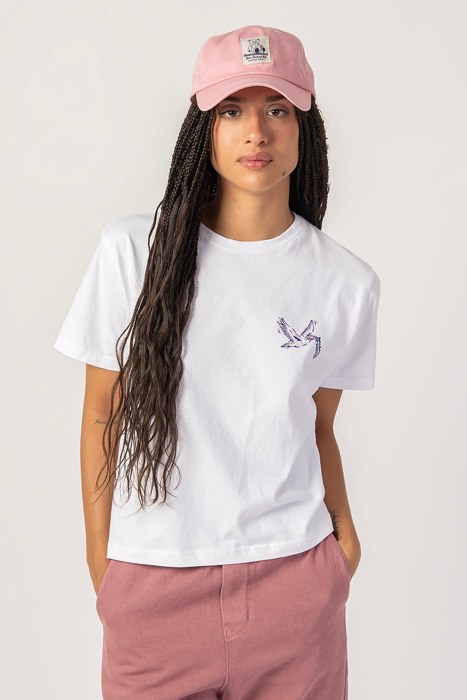 Tee-shirt Washed Beach Bar White