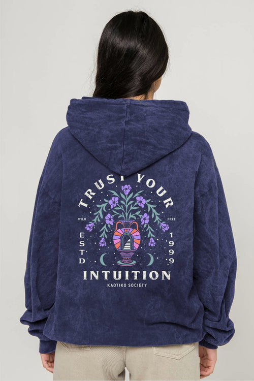 Sweat-shirt Washed Trust Your Intuition Dark Lilac