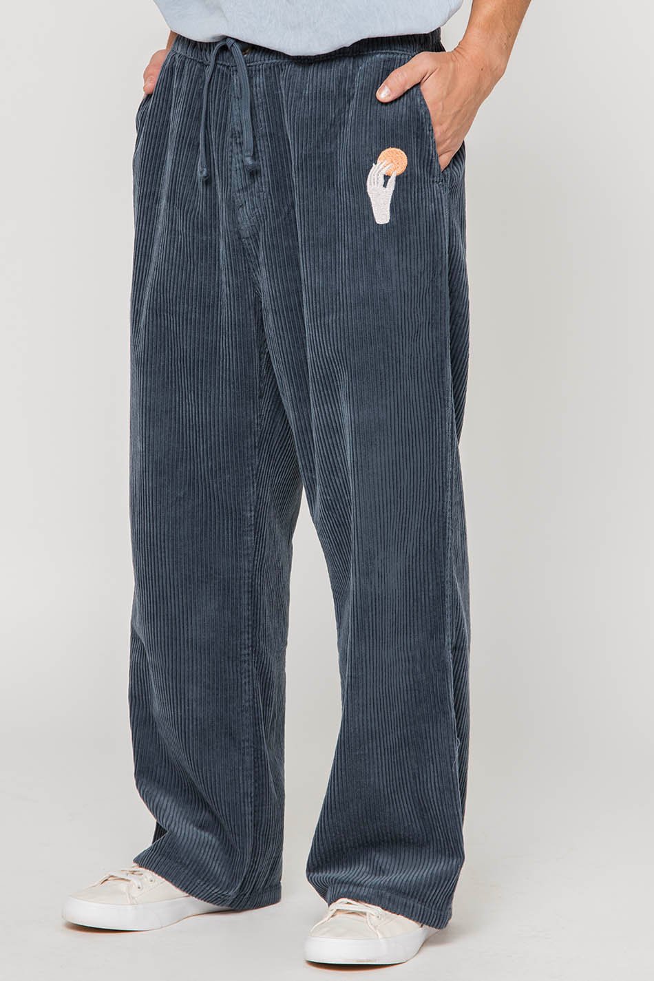 Pantalon Casual Corduroy Bluish-Grey