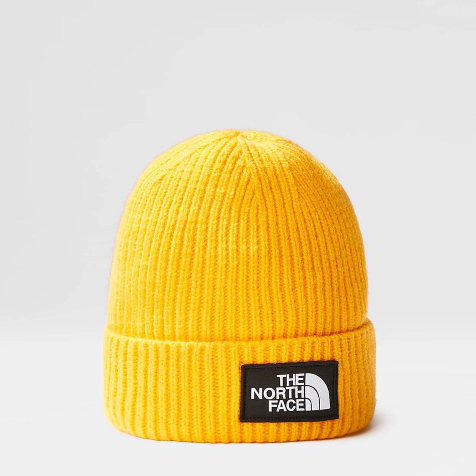 Bonnet The North Face Logo Box Cuffed Yellow