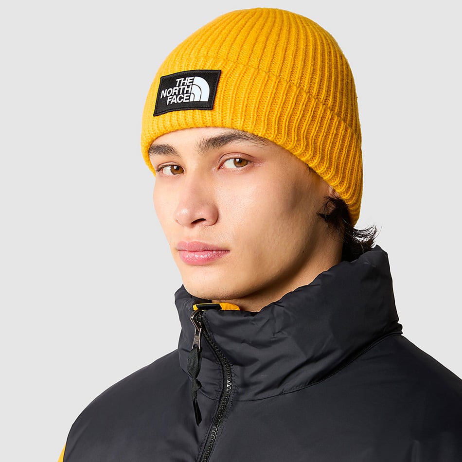 Bonnet The North Face Logo Box Cuffed Yellow