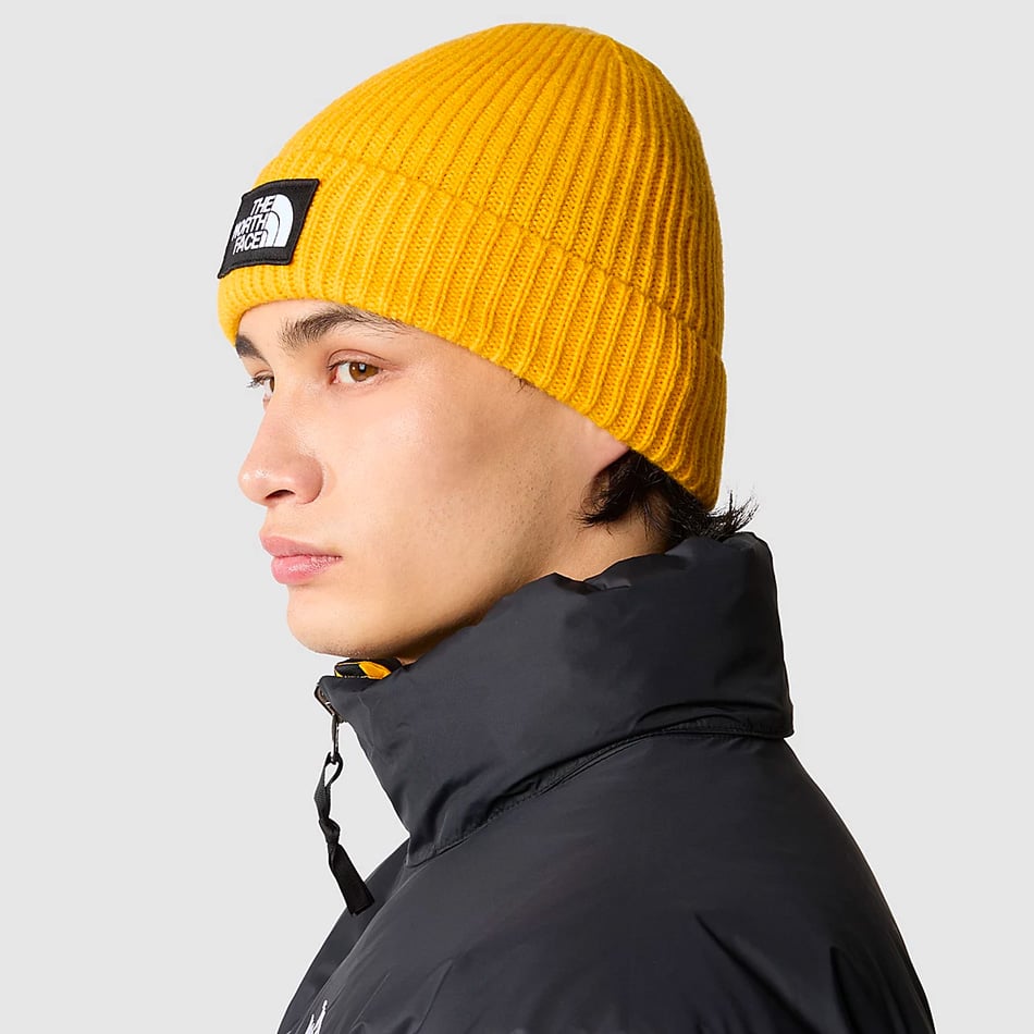 Bonnet The North Face Logo Box Cuffed Yellow