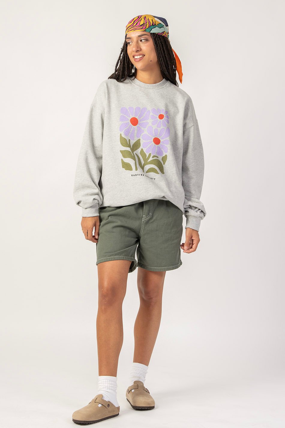 Sweat Fleurs Grey